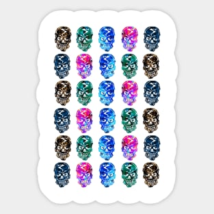 Colorful Skulls Pattern Sticker